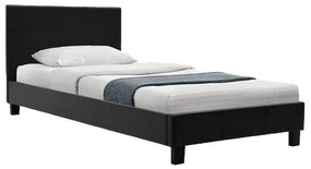 Κρεβάτι Nevil μονό 100x200 PU χρώμα μαύρο ματ 106x212x87 εκ.