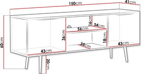 Έπιπλο τηλεόρασης Pinelli - 150.00Χ41.00Χ60.00cm