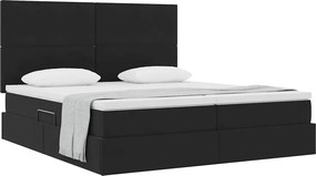 vidaXL Κρεβάτι Αποθήκης Μαύρο 180 x 200 cm Βελούδο