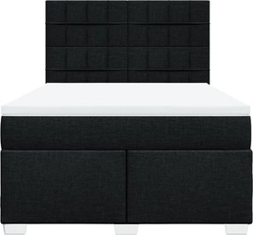 vidaXL Κρεβάτι Boxspring με Στρώμα Μαύρο 140x200 εκ. Υφασμάτινο