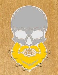 Intra απο ξύλο plywood 3mm-4mm πάχος - Κρανίο με Κρεμάστρα τοίχου γενειάδας Δίασταση 30x30 cm Intraeaxys-r7vm6ek7