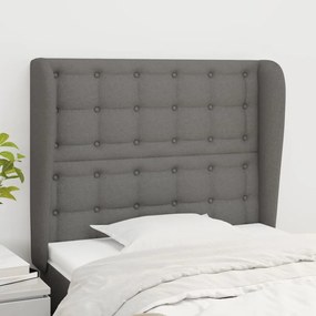 Κεφαλάρι με Πτερύγια Σκούρο Γκρι 83x23x118/128 εκ. Υφασμάτινο 3118365