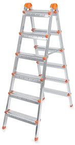 Σκάλα Double Step Perilla μεταλλική 6+6 σκαλοπάτια 137εκ.-PER12506