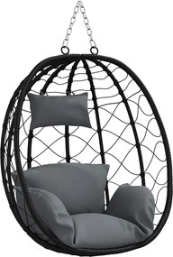 vidaXL Κρεμαστή καρέκλα αυγό Ανθρακί 91,5 x 60 x 110 εκ.