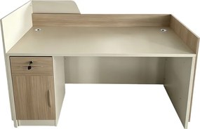 Γραφείο reception Stark pakoworld σε oak-μπεζ απόχρωση 180x60x105εκ