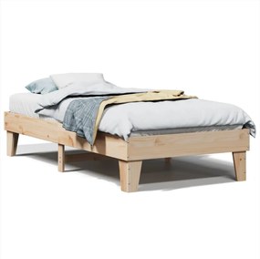 vidaXL Σκελετός Κρεβατιού Χωρίς Στρώμα 100x200 εκ. Μασίφ Πεύκο