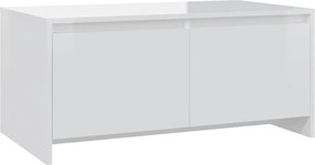 vidaXL Τραπεζάκι Σαλονιού Γυαλ. Λευκό 90x50x41,5 εκ. Επεξεργ. Ξύλο