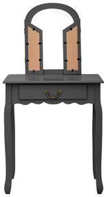 vidaXL Μπουντουάρ με Σκαμπό Γκρι 65x36x128 εκ. Ξύλο Παυλώνιας / MDF