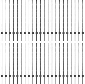 vidaXL Στύλος Περιφράξεων 44 pcs Γκρι 160 cm Ατσάλι