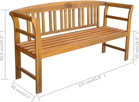vidaXL Παγκάκι Ρόδου 1 -θέσιο 157 cm Solid Acacia wood Natural