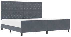 vidaXL Κρεβάτι Γκρι Σκούρο 200x200 εκ Βελούδο
