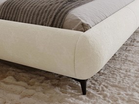 Επενδυμένο κρεβάτι Moe-Beige-200 x 200