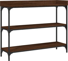 vidaXL Τραπέζι Κονσόλα με Ράφια Καφέ Δρυς 100 x 30 x 80 εκ.