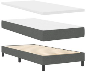 vidaXL Κρεβάτι Box Spring με Στρώμα Σκούρο Γκρι 80x200 εκ Ύφασμα