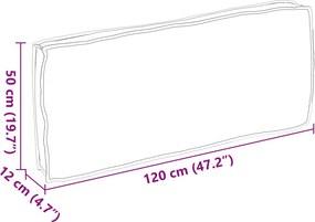 vidaXL Μαξιλάρι Ύφασμα Όξφορντ Ανθρακί 120 x 50 x 12 εκ.