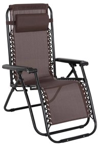 Καρέκλα - Πολυθρόνα RELAX COMPANION C5095.13 Μαύρο Μέταλλο με Καφέ Textiline 67x145x110Υεκ. 2αδα 67x145x110 εκ.