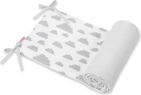 Universal double-sided bumper for cot - clouds gray/gray