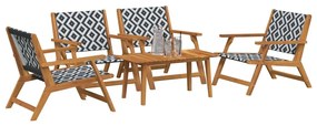vidaXL Κήπου Καρέκλες με Τραπέζι 5 pcs Μαύρο 90 x 45 x 40 cm