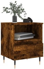 vidaXL Κομοδίνα 2 τεμ. Καπνιστή Δρυς 40 x 35 x 50 εκ. Επεξεργ. Ξύλο