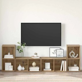 vidaXL Σετ επίπλου τηλεόρασης 4 pcs Artisan Oak Επεξεργασμένο ξύλο