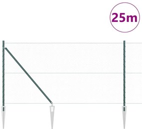vidaXL Σετ Φράχτη Σκούρος Πράσινος 25 μέτρα x 1 μέτρο δίχτυ