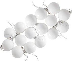Σετ Χριστουγεννιάτικες μπάλες - 8cm - 12pcs - 326055 - White