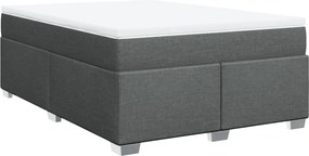 vidaXL Κρεβάτι Boxspring με Στρώμα Σκούρο Γκρι 140x200 εκ Υφασμάτινο