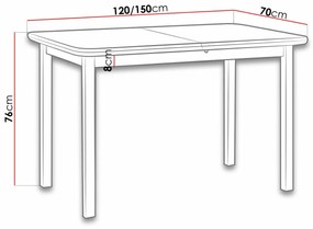 Τραπέζι Victorville 117, Καρυδί, 76x70x120cm, 26 kg, Επιμήκυνση, Φυσικό ξύλο καπλαμά, Ξύλο, Μερικώς συναρμολογημένο, Ξύλο: Οξιά | Epipla1.gr
