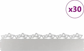 vidaXL Περιγράμματα γκαζόν 30 pcs Ασημί 103 x 0,05 x 22 εκ