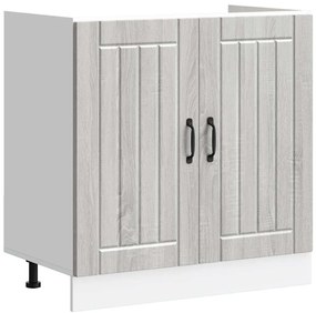 vidaXL Βάση νιπτήρα Lucca 2 pcs Γκρίζο Σονομα Επεξεργασμένο ξύλο