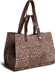 Μεγάλη shopper τσάντα από δέρμα με λεοπάρ τύπωμα, Ava
