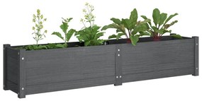 vidaXL Ζαρντινιέρες Υπερυψωμ. 2 τεμ. Γκρι 150x31x31εκ. από Μασίφ Πεύκο