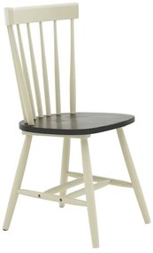 Καρέκλα Larus φυσικό ξύλo rubberwood ανθρακί-λευκό 50x49x90εκ. 2αδα 50x49x90 εκ.