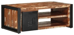 Τραπεζάκι σαλονιού πολύχρωμο 90x50x36cm Ξύλο μασίφ αναγεννημένο - Πολύχρωμο