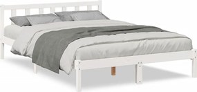 vidaXL Πλαίσιο Κρεβατιού Μακρύ Χωρ. Στρώμα Λευκό 140x210εκ Μασίφ Πεύκο