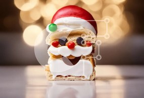 Σετ των 2 Intra Συλλεκτικό Ξύλινο Παζλ Plywood  4mm - Σάντουιτς Άγιου Βασίλη Σε Ξύλινο Κουτί - Διαστάσεις: 10x10 cm – 25 κομμάτια