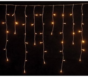 Eurolamp Βροχή Ασύμμετρη Σταθερή 200 LED 3mm Θερμό Λευκό 600x70cm IP44 Διαφανές Καλώδιο 600-11384