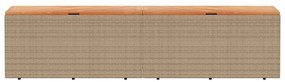 vidaXL Κουτί Αποθ. Κήπου Μπεζ 220x50x54 εκ. Συνθ. Ρατάν/Μασίφ Ακακία