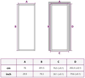 vidaXL Εσωτερική Πόρτα 76 x 201,5 εκ. Λευκό Ματ Γυαλί και Αλουμίνιο
