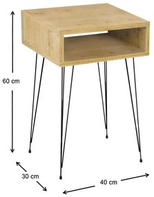 Κομοδίνο Scott Megapap χρώμα sapphire oak 40x30x60εκ.