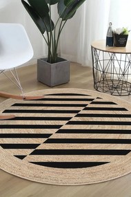 Χαλί Woopamuk530 599HFT5467 Cream-Black Conceptum Hypnose 100X100cm Round