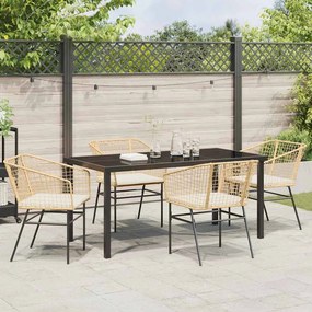 vidaXL Σέτ φαγητού για κήπο 5 pcs Καφέ συνθετικό ρατάν
