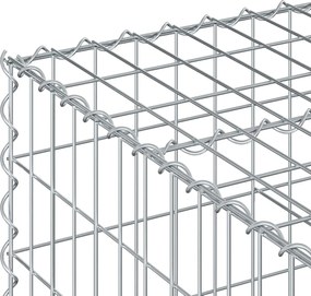 vidaXL Ανασηκωμένο κρεβάτι gabion Ασημί