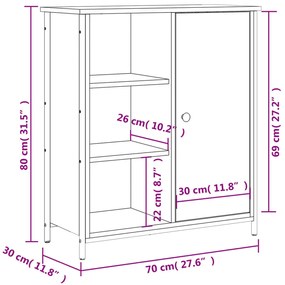 Ντουλάπι Γκρι Sonoma 70 x 30 x 80 εκ. από Επεξεργ. Ξύλο - Γκρι