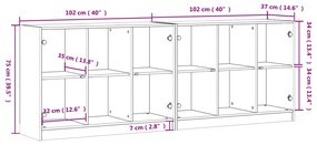 ΒΙΒΛΙΟΘΗΚΗ ΜΕ ΠΟΡΤΕΣ ΓΚΡΙ SONOMA 204X37X75 ΕΚ. ΕΠΕΞ. ΞΥΛΟ 3206536