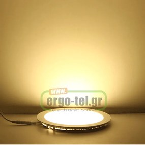 Led panel απόχρωση ξύλου στρογγυλό χωνευτό 20W 230V 3000k θερμό λευκό φως 120° 1600lm