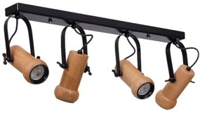 Φωτιστικό Οροφής - Σποτ 534LUN5907 65x15x26cm 4xGU10 10W Black-Oak Opviq