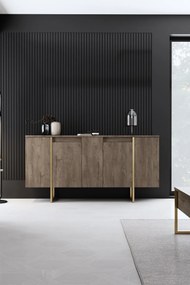 Κονσόλα Καρυδί / Χρυσό FODREA 160x35x80