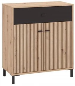 ΚΟΜΟΤΑ-ΜΠΟΥΦΕΣ Avignon 80 2K1F2V ARTISAN OAK-ΜΑΥΡΟ ΧΡΩΜΑ 80x40x90εκ 11014728