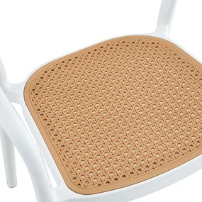 Πολυθρόνα Ember pakoworld με UV protection PP μπεζ- λευκό 52.5x56.5x81εκ. - Πολυπροπυλένιο - 262-000005